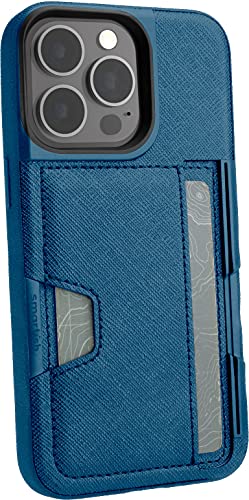 Image of Smartish iPhone 13 Pro Wallet Case - Wallet Slayer Vol. 2 [Slim + Protective] Credit Card Holder with Kickstand - Blues on The Green
