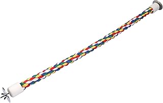 Cabides para pássaros para gaiola, cabides de corda para gaiolas para pássaros, 27 × 8 × 3, corda de algodão colorida para pássaros, cabide de pé, brinquedo de corda elástica para