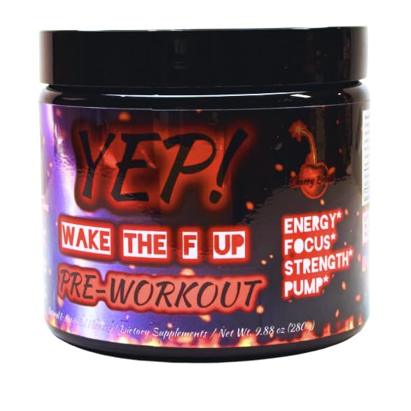 Image of YEP Wake The Faith Up Advanced Pre Workout - Not Your Basic Preworkout with Bonus Ingredients - Customizable Dosing for Your Desired Intensity - Up to 40 Servings (Cherry Bomb)