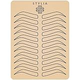 Stylia Microblading Practice Fake Skin Sheet for Eyebrow Tattoo, Fake Skin for Tattoo Brows, Micro Blading Eye Brow Makeup, Tattoo Skin Practice Kit, Tattooing Kit Supplies (Black Double Sided)