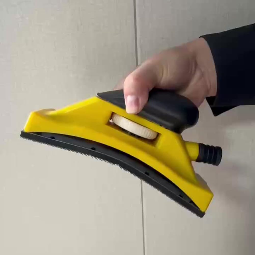 Bloque de lijado manual ajustable con puerto de extracción de polvo y mango ergonómico para restauración de pintura automotriz, amarillo