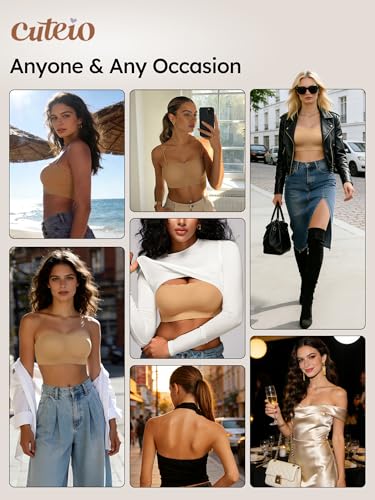 Image of Pullover Strapless Bras for Women - XS-M Unlined Wireless Bandeau