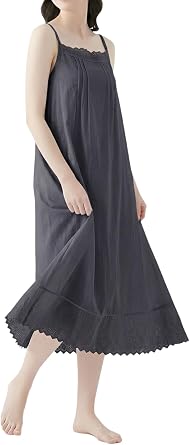 Women 100% Cotton Long Slip Full Slip For Under Dress Chemise Camisoles Slip Dress Lingerie Nightwear Petticoat