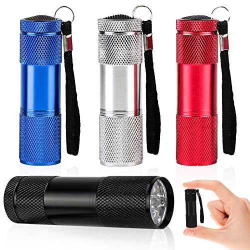 Sylanda - Linterna de aluminio para niños, 4 unidades, pequeña con cordón para exteriores, camping, senderismo, caza, mochileros, pesca, urgente, barbacoa, ciclismo, emergencia, emergencias Cover