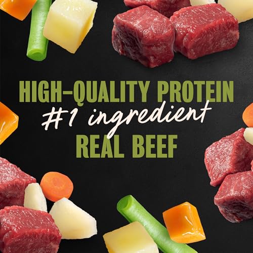 Image of Cesar Home Delights Wet Dog Food, New York Strip Steak, 3.5 oz, 24 Count | Real beef #1 ingredient, vegetables in sauce, easy to digest, no fillers /added sugar /artificial flavors, easy peel trays