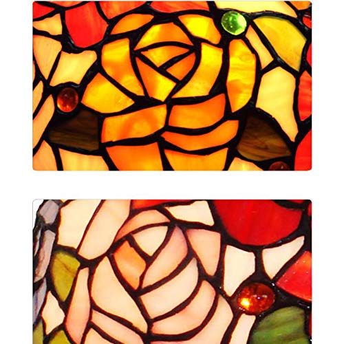 Veilleuse de nuit rose E27 pour chambre coucher lampe de table Tiffany créative - 4