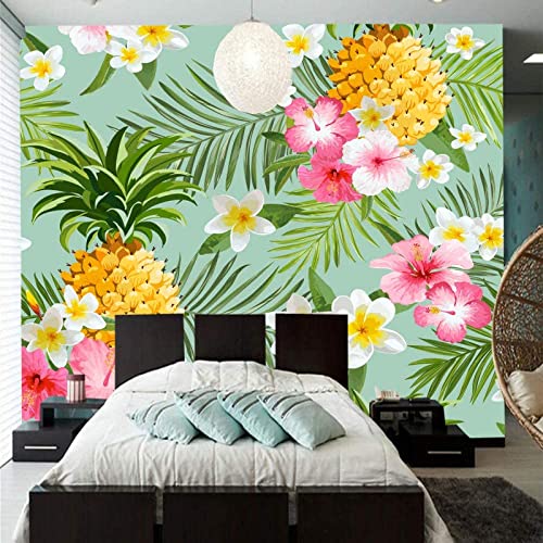 Photo Home Decor Tropical Flower Fruit Pineapple Bedroom Wallpaper Wall Art Mural 3D Wallpaper Paste Living Room The Wall For Bedroom Children's Room Mural Removable Wall Posters 157" X 110" #TOP2
