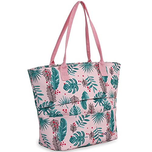 Image of J World New York Lola Lunch Tote Bag. Cute Insulated Lunch-Box for Women & Teen Girls, Palm Leaves