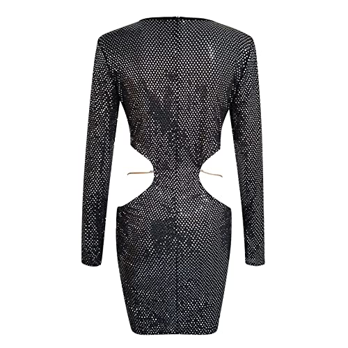 Robe sequin patchwork taille haute anti-silhouette terne - 3