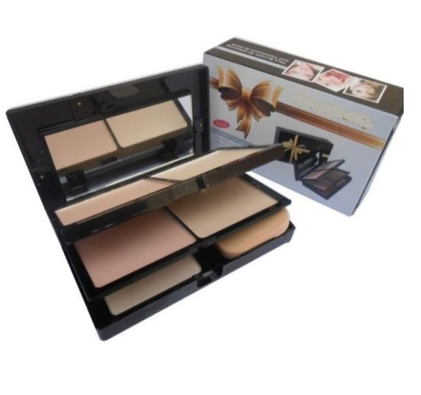 Matte Compact Powder 5 in 1 Beige For Dry & Oily Skin Fair Skintone Women And adult Girl Sparcle And Plain