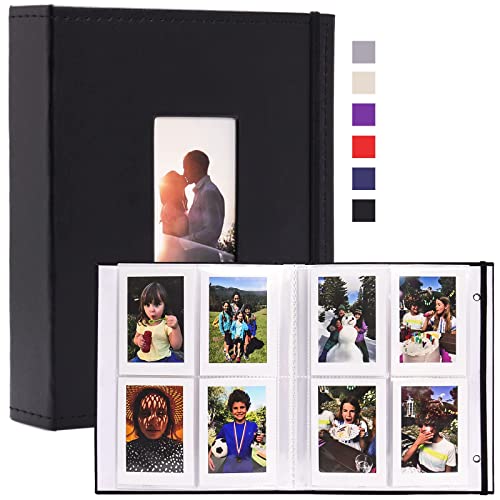 Vienrose Instax Mini Photo Album Book 208 Pockets 2X3 Polaroid Photo Album, For Fujifilm Instax Mini 7S 8 9 11 25 26 40 50S 90 Evo Z2300 Instant Camera Photo, Kpop Photocard Black #TOP14