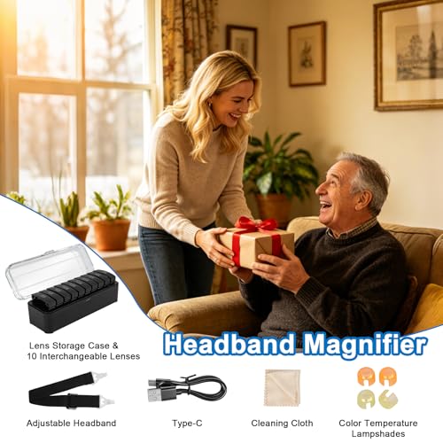 Magnifying Glasses for Close Work, Magnifier with Light Hands Free by NZQXJXZ - Used condition - Image 9