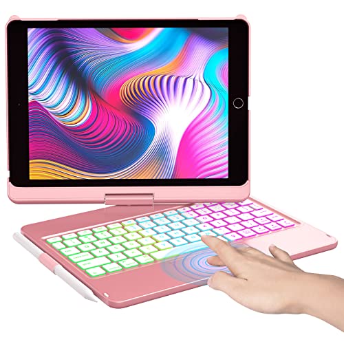 iPad Case Keyboard 10.2 - iPad Keyboard 9th Generation & 8th & 7th Gen - Touch Keyboard - 360Â° Rotatable Protective Cover with Apple Pencil Holder - Backlight Wireless Keyboard - iPad 9 Keyboard