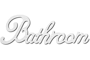 CREATCABIN Bathroom Wood Sign Unfinished Cutout Wall Decor