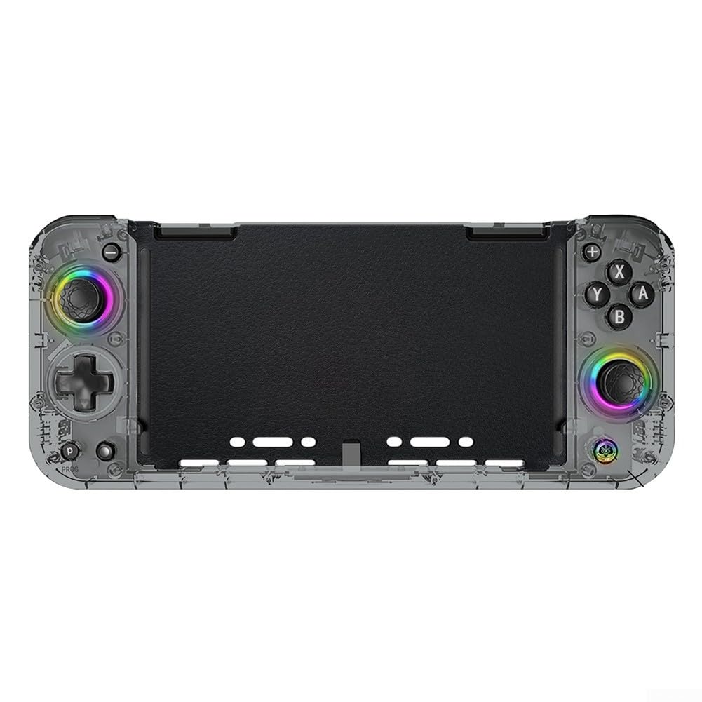 Controller wireless Pro per Nintendo Switch per vecchio: impugnatura ergonomica RGB luci funzione turbo controllo del movimento accessorio da gioco per viaggi (nero trasparente)