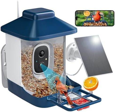 Bird Feeder with Camera, AI Bird Identification, Full HD Live Vid...