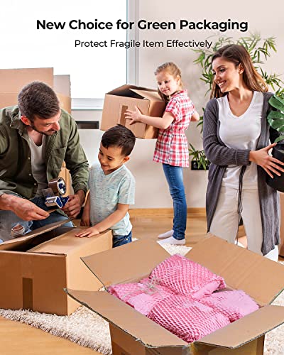 Munbyn Honeycomb Packing Paper, 15 Inches X 120 Feet Eco Friendly And Recyclable Cushion Material, Moving Shipping Supplies With 16 Fragile Sticker Labels And 100 Feet Jute Wine(Pink) #TOP2