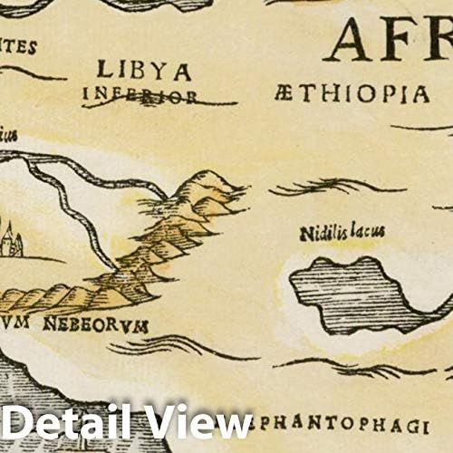 Miniatura 2 de Mapa histórico - Africa Tertia Pars Terræ, 1581, Heinrich Bunting - Arte de pared vintage de 24 x 18 pulgadas
