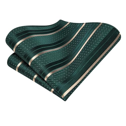 Image of Dubulle Mens Paisley Floral Silk Tie for Men Striped Necktie and Pocket Square Cufflinks Set Wedding Business