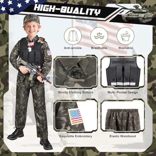 Disfraz infantil de soldado militar para niños miniatura 3
