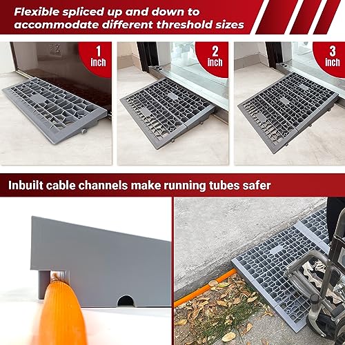 ROBLOCK 3 Inch Rise Detachable Ramps for Wheelchairs for Home Steps Entry, Portable Modular Threshold Wheelchair Ramps for Doorways, Load Capacity 3000 LBS, 2 PCS by ROBLOCK - Image 4