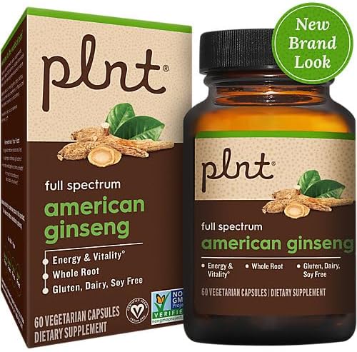 Miniatura 2 de plnt Ginseng Americano - Espectro completo Raíz entera Apoya la energía y la vitalidad (60 cápsulas vegetarianas)
