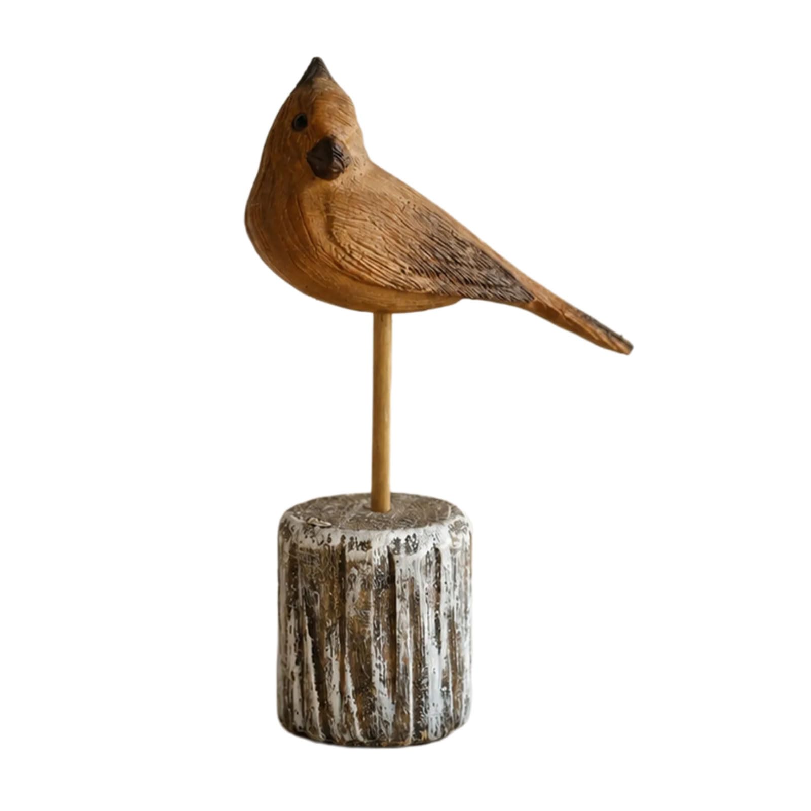 alloneslife Coastal Theme Wooden Bird Figurine Elegant Mediterranean Styles Miniature Bird Statue Collectible Ornament for Home Decors Decorative Wooden Present