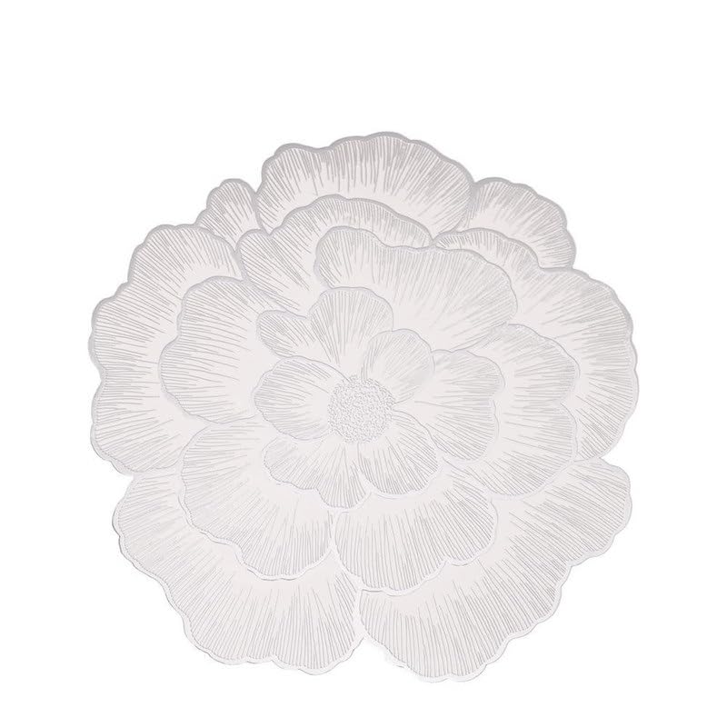 Salvamanteles,Salvamanteles de Mesa, Mantel Individual Occidental con Aislamiento térmico Estampado en Oro y Flores Huecas for Cocina y Comedor(White)