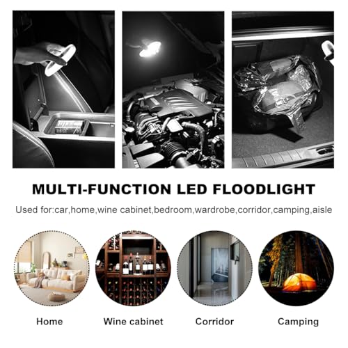 Luz de Techo Automotriz LED Recargable USB Magnética Negra miniatura 6