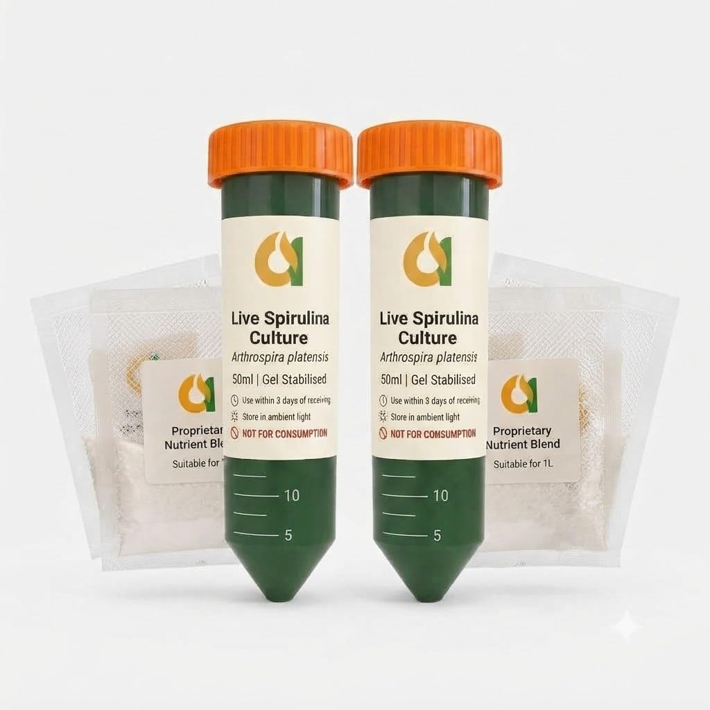 AlGreen Live Spirulina Culture Starter Kit, 2 Tubes & 2 Nutrient Packets | Arthrospira platensis, Gel Stabilised 50ml, High Cell Viability, Antifungal Growth Medium, High Oxygen Output-picture-10