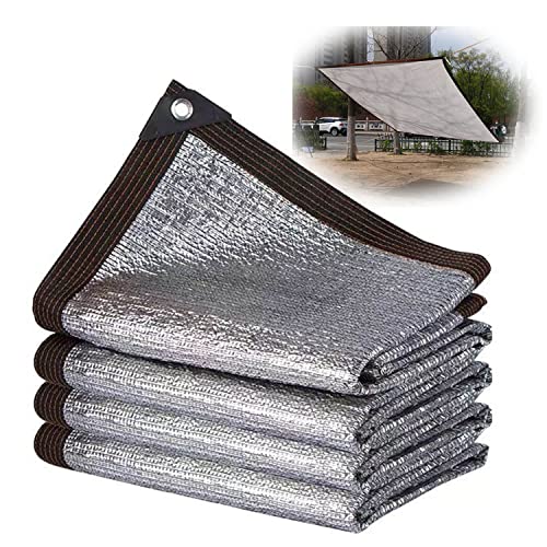 Shade Cloth 99% Reflective Aluminet Sun Shade Net Uv Resistant Shade Netting with Grommets for Patio Garden Greenhouse Silver