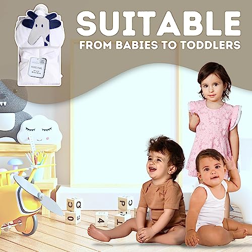 Image of Mother's Choice Baby Towels 100% Cotton Giraffe Hooded Design, Large Ultra-Soft Absorbent Hooded Bath Towel for Newborn, Gender Neutral (Giraffe)