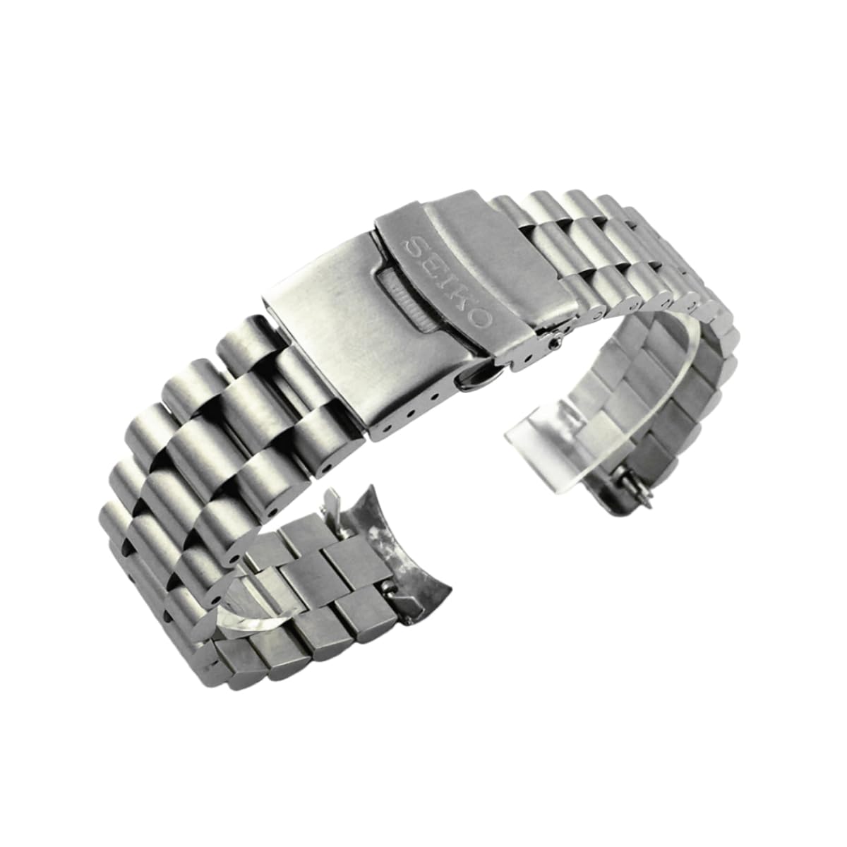 Correa Reloj Acero Inoxidable Extremo Curvo, 18mm 20mm 22mm Banda Metal, Brazalete Macizo para Seiko SKX007
