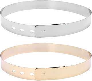 حزام خصر - حزام خصر معدني عصري ومتعدد الاستخدامات مع مشبك مدمج ذهبي وفضي لملابس أنيقة