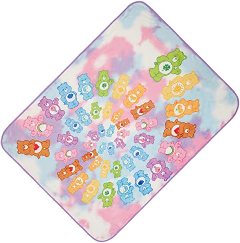image for Care Bears Blanket Retro Classic Rainbow Swirl Cozy Warm Soft Fleece T