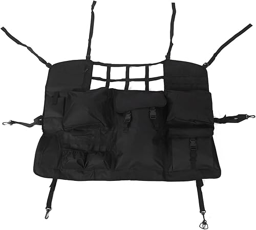 Black Multi Pocket Car Seat Back Storage Bag, Automobile Back Seat Organizer Car Accessory