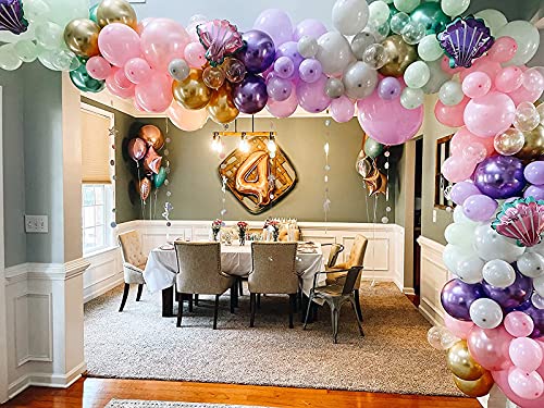 Gihoo 150Pcs Mermaid Tail Balloon Garland Arch Kit, Mermaid Theme Girl Birthday Party Decorations Under The Sea Mermaid Balloons Baby Shower Party Supplies #TOP7