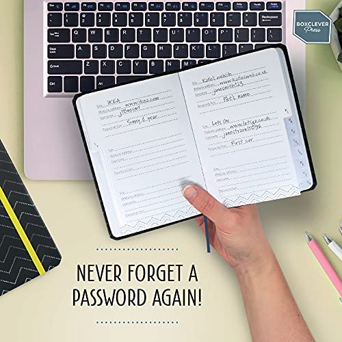 Boxclever Press Password Book with Alphabetical Tabs. Never Forget a Password Again! Password Keeper for Internet Login, Web Address & Usernames. Password Organizer for Home Or Office - 6 x 4.5''
