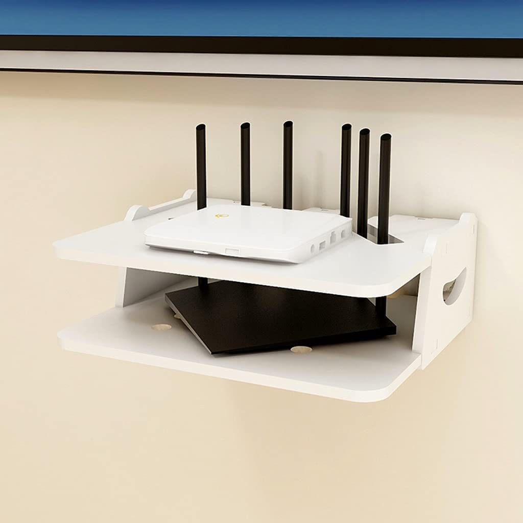 ❀❀❀WiFi-Router-Regal,Desktop-Deko-Box, Aufbewahrungsbox for kabellose Router – Regal, Desktop-Set-Top-Box, WLAN-Box/Holzfarbe/32 x 30 x 12 cm
