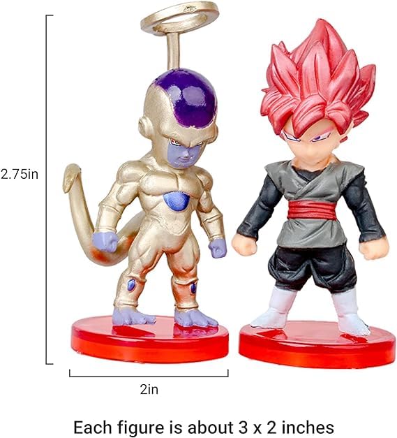 Image of Mallexo DBZ Action Figures Set 21PCs Dragn Bal Z Toys for Kids Animee Toy Set of Size 7-8 CM for Car Dashboard, Decoration, Cake, Office Desk & Study Table Multicolor (21PCs Goku)