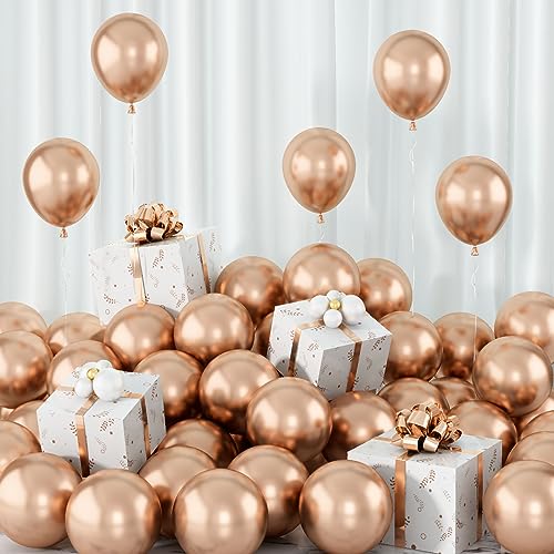 Image of Champagne Gold Balloons 60pcs 5inch Small Metallic Champagne Latex Balloon for Balloon Garland Arch Chrome Champagne Balloons 5'' Round Mini Birthday Party Decoration DIY Engagement Anniversary