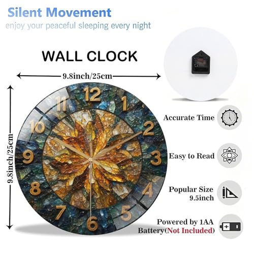 Reloj de Pared Redondo de 12 Pulgadas con Vidrio Templado miniatura 3