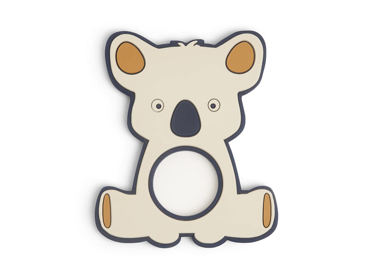 Nuuroo Hannah Koala Shaped Silicone Teether, 10 cm x 8.5 Size, Lunar Rock