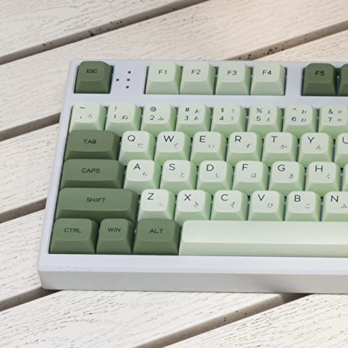 PBT Keycaps Japanese Matcha Green Keycaps Set 124 Keys XDA Profile Cute Keycap Dye-Sublimation Custom Keyboard Key caps for Cherry Gateron MX Switches Mechanical Keyboards - Image 3