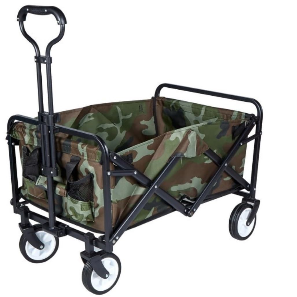 Garden Folding Carry Cart Wagon Trolley Camping Collapsible Outdoor Garden Sport Buggy(A)