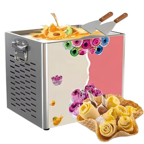 Ice Cream Roller Maker, Rolled Ice Cream Fry Machine, Mini Countertop Ice Roll Machine With 1.5cm...