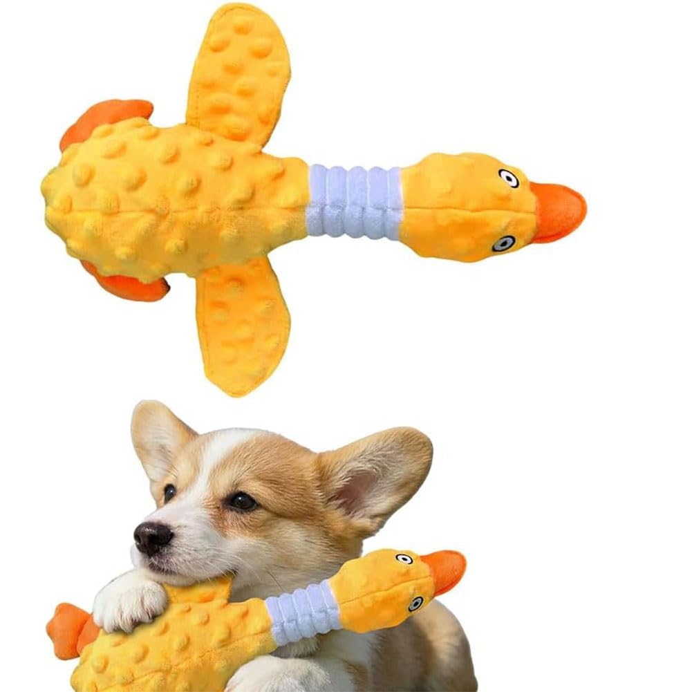 OLDMFZP Dog Toys for Aggressive Chewers Funny Toy w/Squeaker Teething, Squeaky Chew to Keep Them Busy Small and Medium Breed, Crinkle Squeak Grunt(1pcs)
