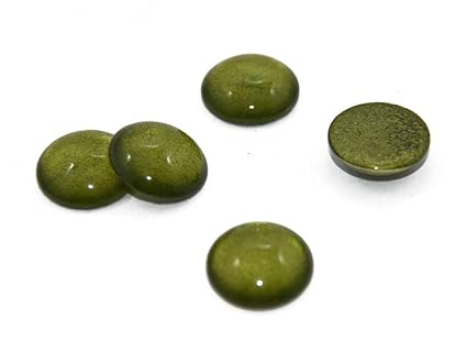 The Design Cart Peridot Green Circular Glass Stones (18 mm) (5 Pieces) - Used for Craft/Home Decoration, Aquarium Fillers/Fish Tank, Garden Decoration, Vase Fillers