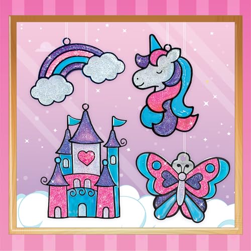 Image of Imagimake DIY Window Art Unicorn | Glass Painting Kit | Art & Craft Kit for Girls | Perfect Birthday Return Gifts for Kids Ages 5,6,7,8,9,10, Multicolour