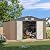 Patiowell 10 x 10 FT Outdoor Storage Shed,Metal Yard Shed with Design of Lockable Doors, Utility and Tool Storage for Garden, Patio, Backyard, Outside use,Brown